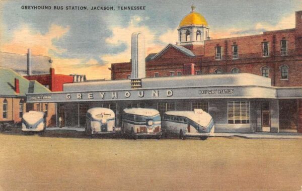 Jackson Tennessee Greyhound Bus Terminal Vintage Postcard AA98304