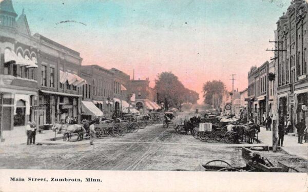 Zumbrota Minnesota Main Street Vintage Postcard AA98314