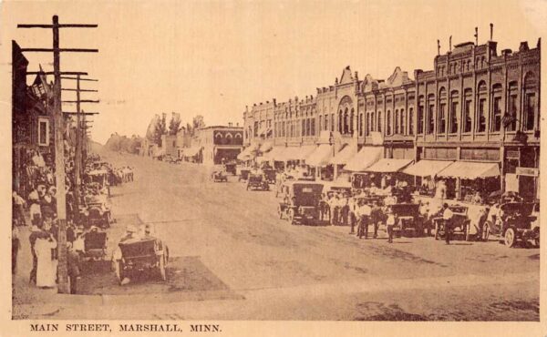 Marshall Minnesota Main Street Vintage Postcard AA98315