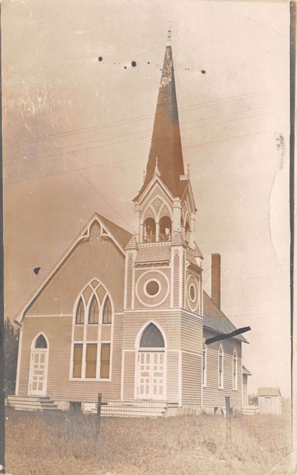 Ostrander Minnesota Church Real Photo Vintage Postcard AA98316