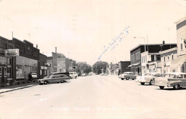 Trimont Minnesota Street Scene Real Photo Vintage Postcard AA98317