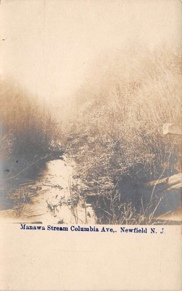 Newfield New Jersey Manawa Stream Columbia Ave Real Photo Postcard AA98342