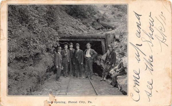 Forest City Pennsylvania Men by Mine Opening Vintage Postcard AA98355