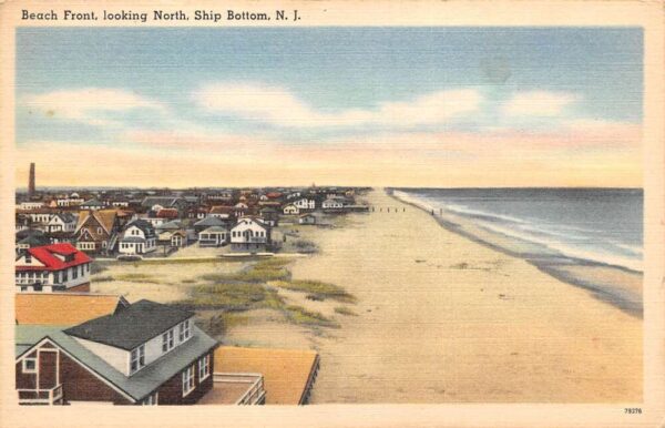 Ship Bottom New Jersey Beach Front Looking North Vintage Postcard AA98358