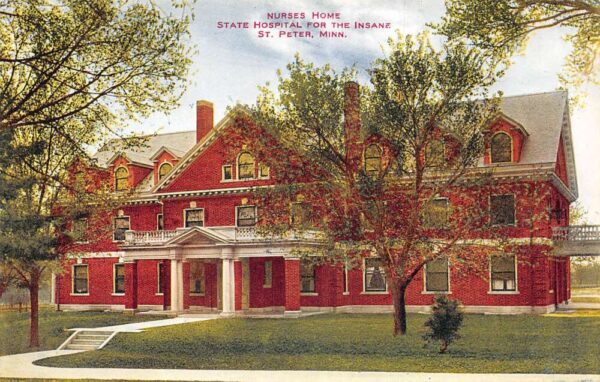 St Peter Minnesota State Hospital for Insane Nurses Home Postcard AA98360