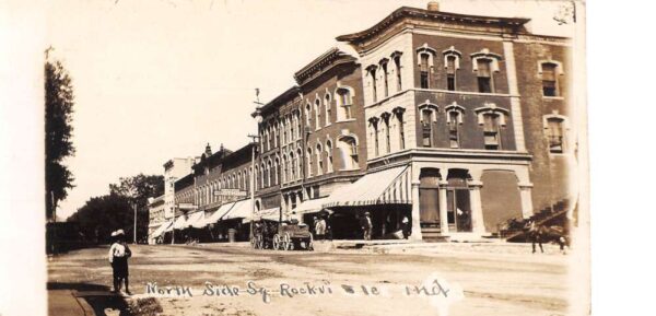 Rockville Indiana Street Scene North Side Real Photo Postcard AA98370