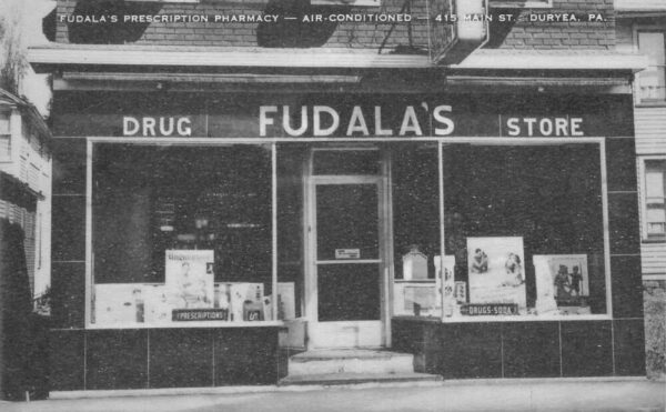 Duryea Pennsylvania Fudala's Pharmacy Drug Store Vintage Postcard AA98374