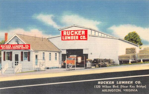 Arlington Virginia Rucker Lumber Co Vintage Postcard AA98377