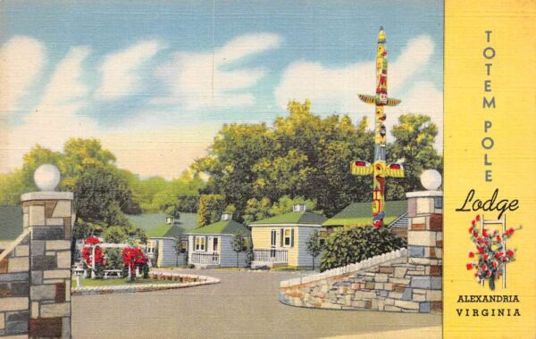 Alexandria Virginia Totem Pole Lodge Vintage Postcard AA98386