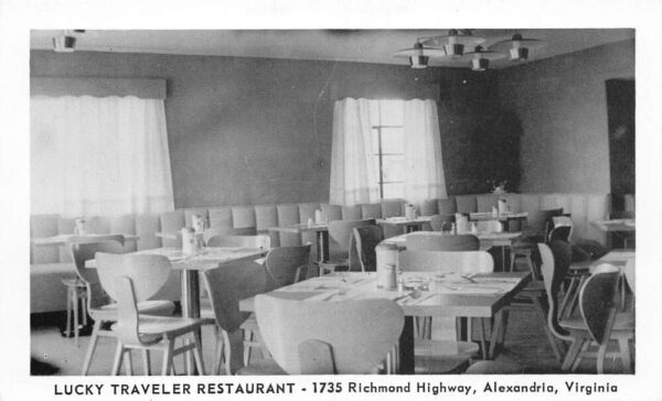 Alexandria Virginia Lucky Traveler Restaurant Dining Room Postcard AA98388