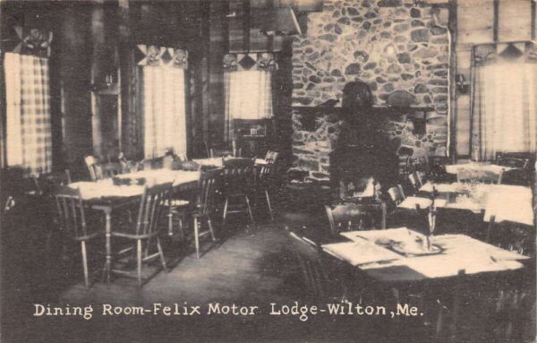 Wilton Maine Dining Room, Felix Motor Lodge, Vintage Postcard U22372