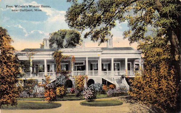 Gulfport Mississippi President Wilson's Winter Home, Vintage Postcard U22407