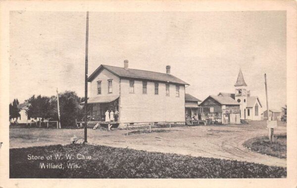 Willard Wisconsin Store Of W.W. Case, B/W Lithograph, Vintage Postcard U22432