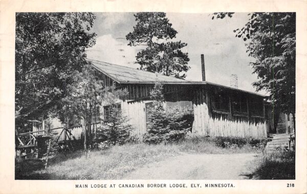 Ely Minnesota Main Lodge At Canadian Border Lodge, Vintage Postcard U22510