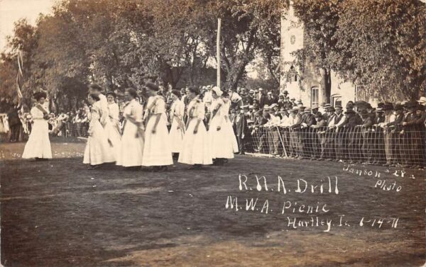 Hartley Iowa MWA Modern Woodmen of America Picnic RNA Drill RPPC AA98499