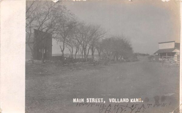 Volland Kansas Main Street Real Photo Vintage Postcard AA98502