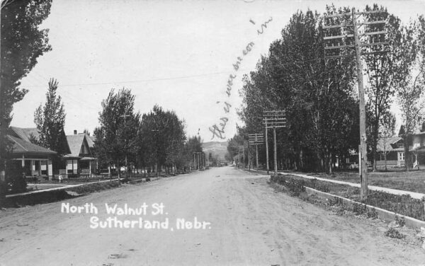 Sutherland Nebraska North Walnut Street Real Photo Vintage Postcard AA98507