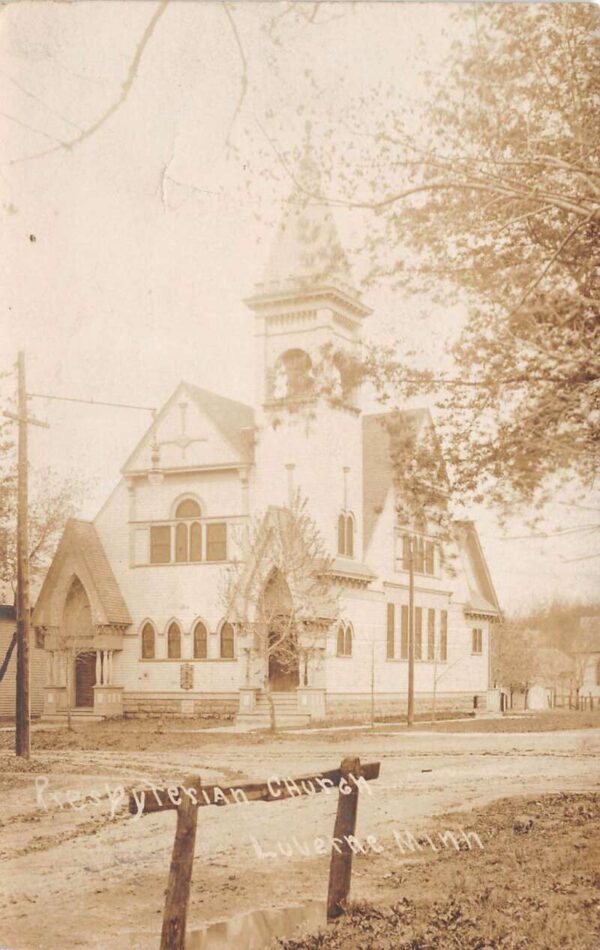 Luverne Minnesota Presbyterian Church Real Photo Vintage Postcard AA98521