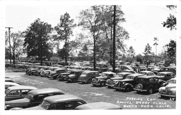 Buena Park California Knotts Berry Place Parking Lot Real Photo Postcard AA98523