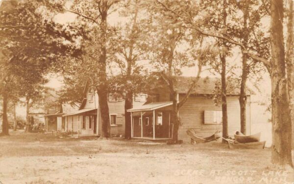 Bangor Michigan Scott Lake Scene Real Photo Vintage Postcard AA98528