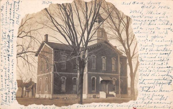 Red Oak Iowa School Real Photo Vintage Postcard AA98533