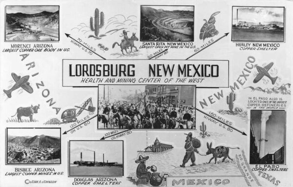 Lordsburg New Mexico Mulitiview Mining Scenes Copper Real Photo PC AA98545