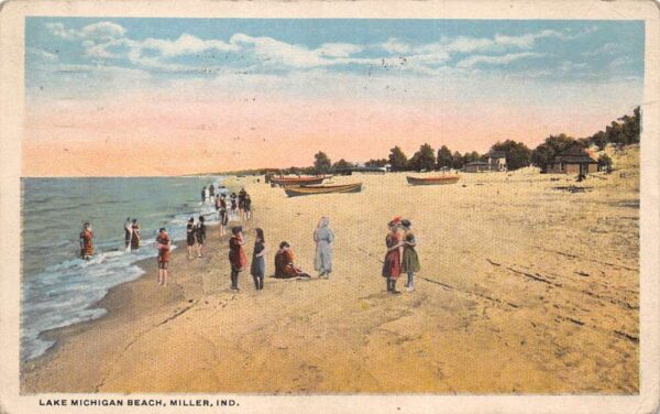 Miller Indiana Lake Michigan Beach Vintage Postcard AA92036