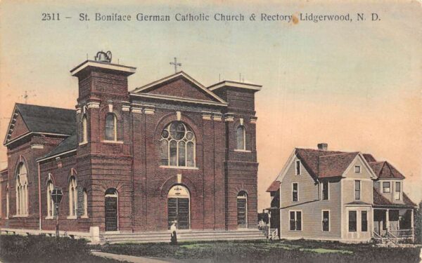 Lidgerwood North Dakota St Boniface German Catholic Church Postcard AA92052