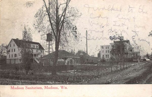 Madison Wisconsin Madison Sanitarium, B/W Lithograph, Vintage Postcard U21352