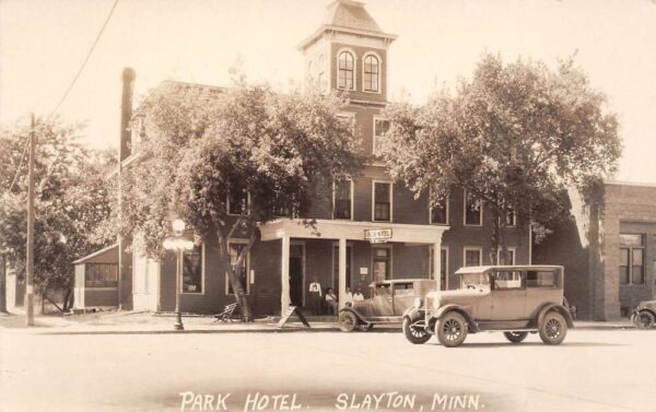 Slayton Minnesota Park Hotel, Real Photo, Vintage Postcard U21385