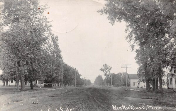 New Richland Minnesota Residential Street, East Side, Vintage RPPC U21392