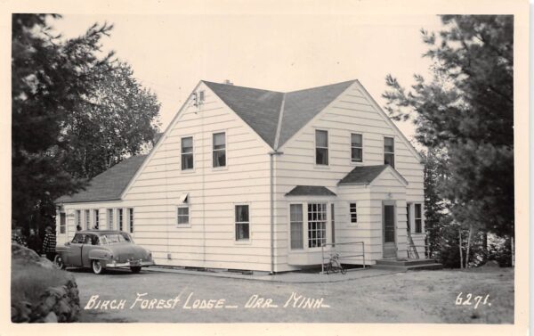 Orr Minnesota Birch Forest Lodge, Real Photo, Vintage Postcard U21398