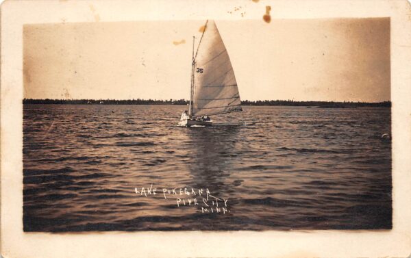 Pine City Minnesota Lake Pokegama, Real Photo, Vintage Postcard U21400