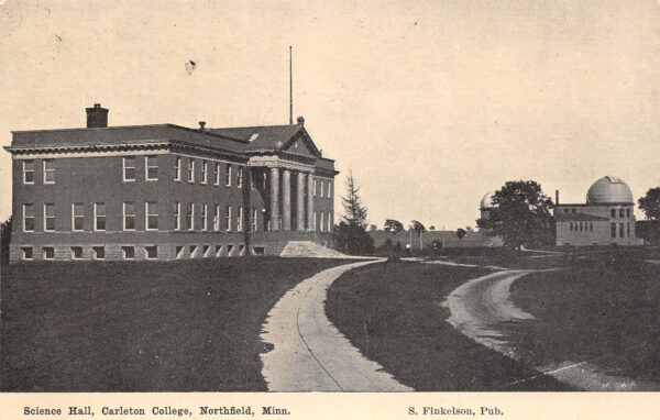 Northfield Minnesota Science Hall, Carleton College, Vintage Postcard U21404