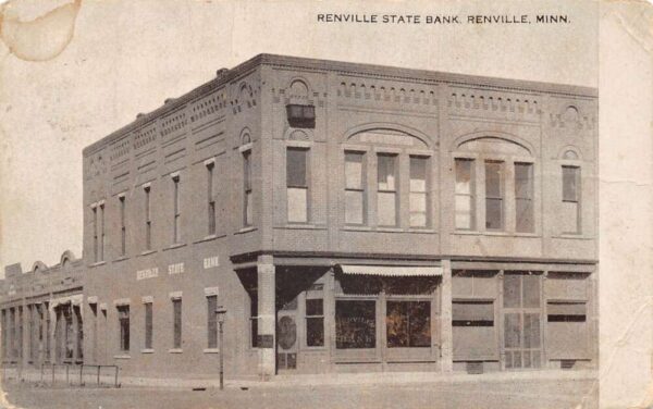 Renville Minnesota Renville State Bank Vintage Postcard AA93303