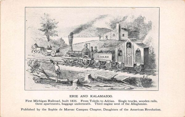 Michigan Erie And Kalamazoo Railroad, Undivided Back, Vintage Postcard U21900