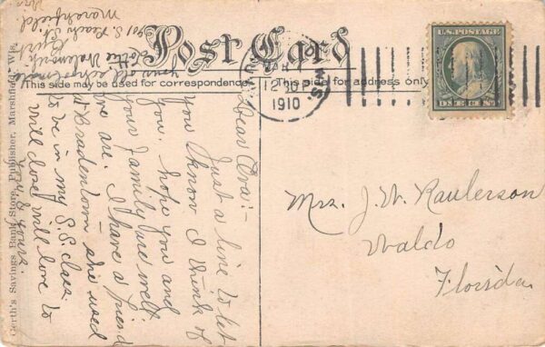 Marshfield Wisconsin Methodist Episcopal Church, Vintage Postcard U21906 - Image 2