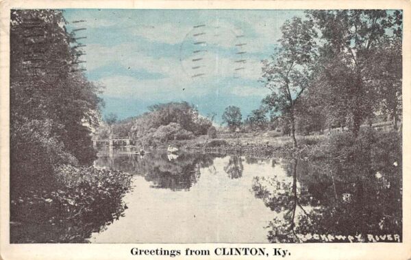 Clinton Kentucky Rockaway River Greetings Vintage Postcard AA98673