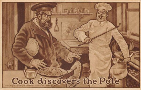 North Pole Exploration Comic Chef in Kitchen Humor Vintage Postcard AA98676