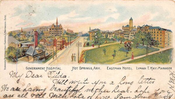 Hot Springs Arkansas Government Hospital Eastman Hotel Private Mail PC AA98689