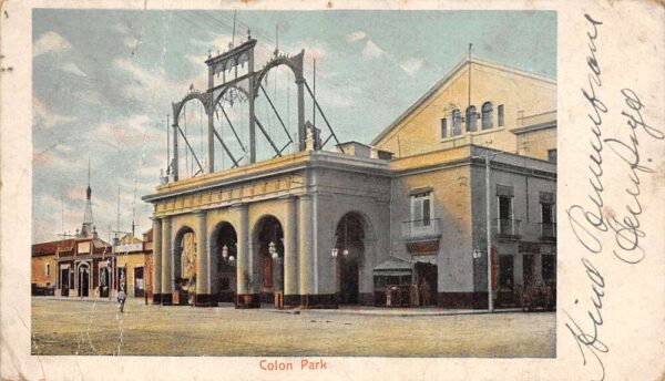 Havana Cuba Tacton Theatre Colon Park Vintage Postcard AA98691