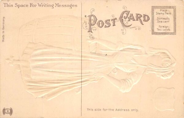 Louisiana State Girl Sugar Barrel Langsdorf Embossed Postcard AA98814 - Image 2