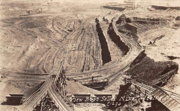 Hibbing Minnesota Burt Seller Mine Birds Eye View Real Photo Postcard AA98821