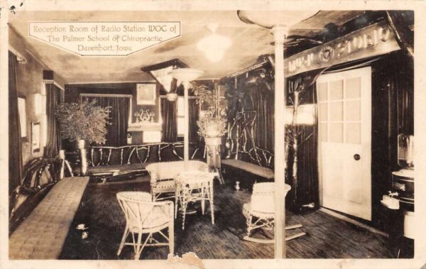 Davenport Iowa Palmer Chiropractic School Radio Station Lounge RPPC AA98822