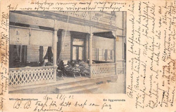 Morsil Sweden Morsils Sanatorium Patients on Sun Deck Vintage Postcard AA98845