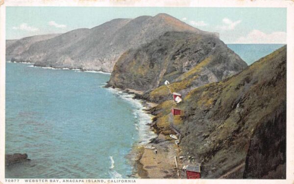 Anacapa Island California Webster Bay Birds Eye View Detroit Postcard AA98855