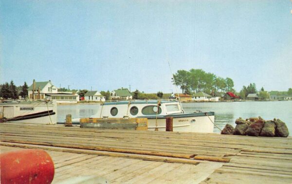 Madeline Island Wisconsin Ferry Boat at Dock Vintage Postcard AA98911