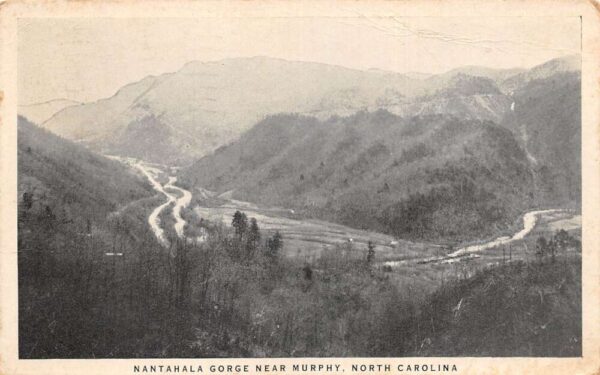 Murphy North Carolina Nantahala Gorge Birds Eye View Vintage Postcard AA99156