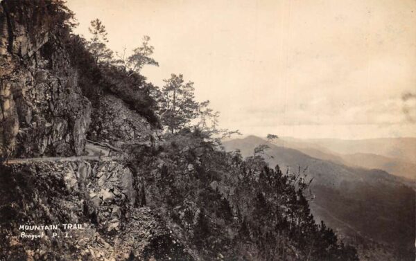 Benguet Philippines Mountain Trail Real Photo Vintage Postcard AA99160