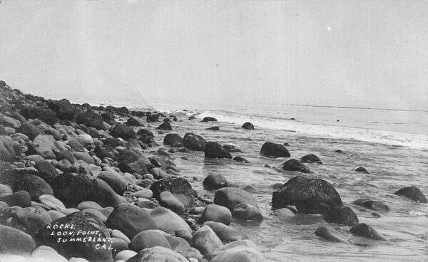 Summerland California Rocks at Loon Point Scenic View Real Photo PC AA99162